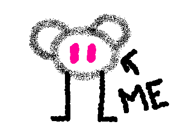 wiggly gif of creature and an arrow pointing to it with the text 'me'